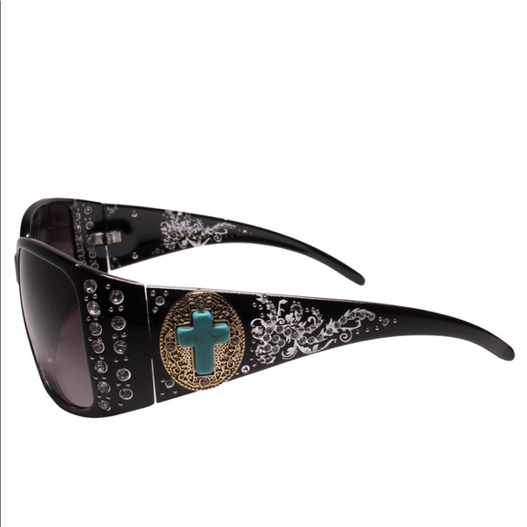 Rhinestone Western Bling Cowgirl Style Sunglasses - Picture 3 of 3